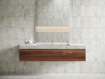 PUKA PUKA - Wall-mounted Carrara marble washbasin with drawers by Maami Home - view 2